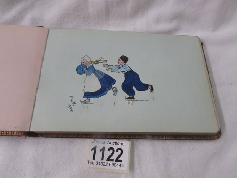 A circa 1901/10 autograph book with many sketches and paintings. - Image 3 of 11