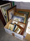 A large selection of framed tapestries and silks including 3D pictures