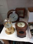 3 Vintage clocks included a Bakelite smiths 8 day clock with key and ELO anniversary clock.