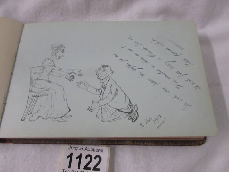 A circa 1901/10 autograph book with many sketches and paintings. - Image 6 of 11