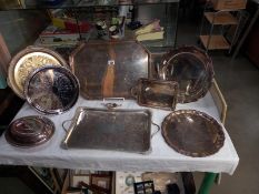 A good lot of silver plate trays, tureen etc.