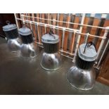 4 Industrial lights Height 60cm, Diameter 41cm.