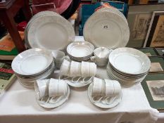 A Platinum Rose, fine china by Japan dinner service. Collect Only.