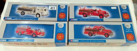 4 Corgi limited premiere models fire rescue models: 51502, US50503, US50501, US50503
