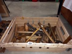 A large selection of hammers.