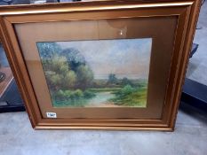 An early 20th century rural watercolour dated 1913 by J B Jowett, in good condition.