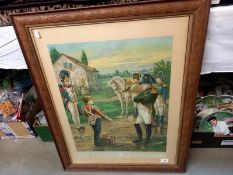 A large framed vintage print ' No retreat Napoleon & the Drummer boy' (65cm x 80cm) COLLECT ONLY