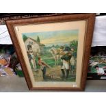 A large framed vintage print ' No retreat Napoleon & the Drummer boy' (65cm x 80cm) COLLECT ONLY