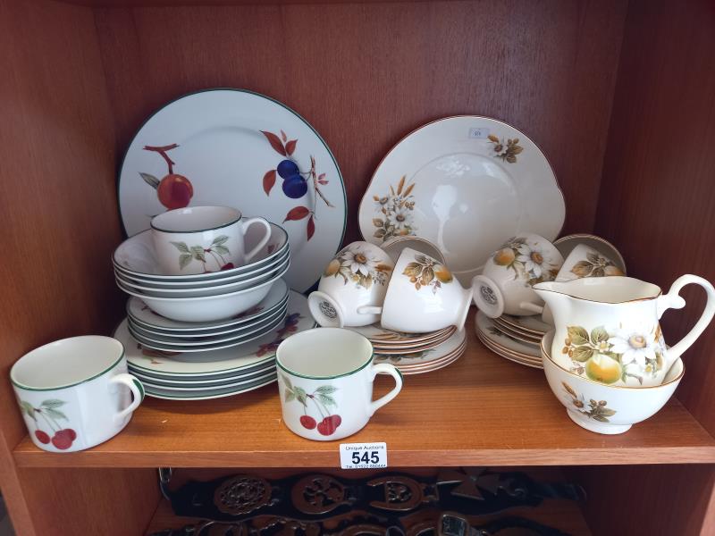 A Royal Worcester Evesham vale and Royal Grafton china.