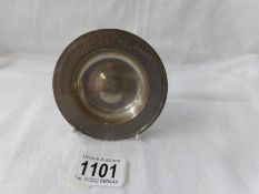 A hall marked silver pin tray, 73 grams.
