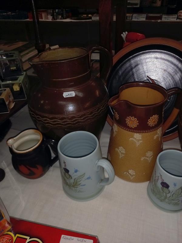 A good selection of stoneware jugs, mixed porcelain etc including Royal Doulton. Collect Only. - Image 2 of 3
