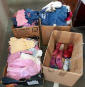 4 boxes of manly girls baby clothes, mostly between 3-6 months and 6-9 months and shoes etc.