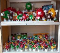 A large collection of M & M's figures