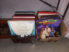 Approximately 30 vinyl record box sets including Mario Lanza, James Last, German music. (2 boxes.)