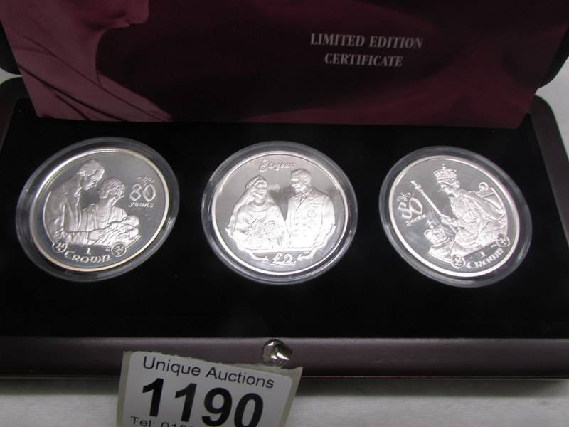 An HM Queen Elizabeth II Diamond Reflections solid silver proof coin set.