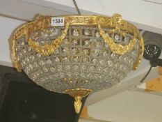 A mid 20th century basket chandelier, COLLECT ONLY.