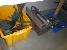 1 box of lathe reducing sleeves, a tool box full odd bits, 1 drill machine