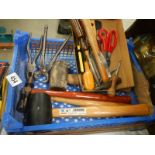 A tray of hand tools.
