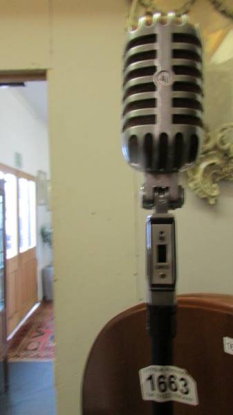 A vintage 1950's style Elvis microphone with a gravity weighted base, COLLECT ONLY. - Image 2 of 2