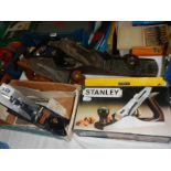 A quantity of Stanley planes, some boxed.
