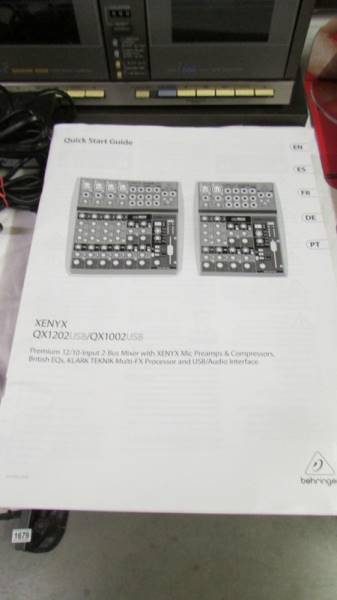 An as new Behringer QX1002 USB 12/10 input 2 bus mixing desk with instructions, COLLECT ONLY. - Image 2 of 2