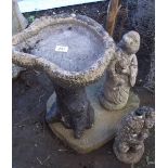 Three garden ornaments including a pond feature, COLLECT ONLY.