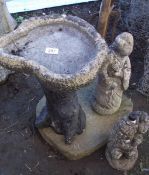 Three garden ornaments including a pond feature, COLLECT ONLY.