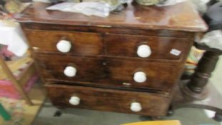 A stained 2 over 2 chest of drawers, COLLECT ONLY.