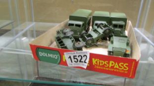 Six Dinky military vehicles.