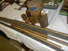 A selection of solid brass rods etc.