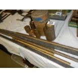 A selection of solid brass rods etc.