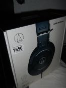 An ATH-M30X Audio Technica professional monitor headphones.