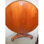 A Victorian circular tip top mahogany table. COLLECT ONLY.