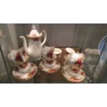 A Royal Albert Old Country Roses coffee set COLLECT ONLY.