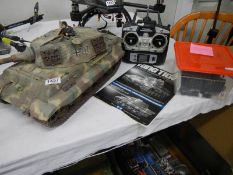 A Tamiya King tiger tank, apparantly build by a technician who worked on the James Bond Movies