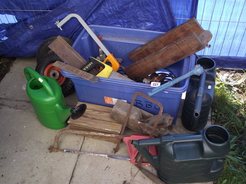 A large box of tools, watering cans etc., COLLECT ONLY.