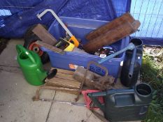 A large box of tools, watering cans etc., COLLECT ONLY.