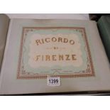 A large book 'Ricordo Di Firenze' dated 1900, souvenir picture book.