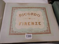 A large book 'Ricordo Di Firenze' dated 1900, souvenir picture book.