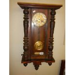 A Victorian mahogany wall clock. COLLECT ONLY.