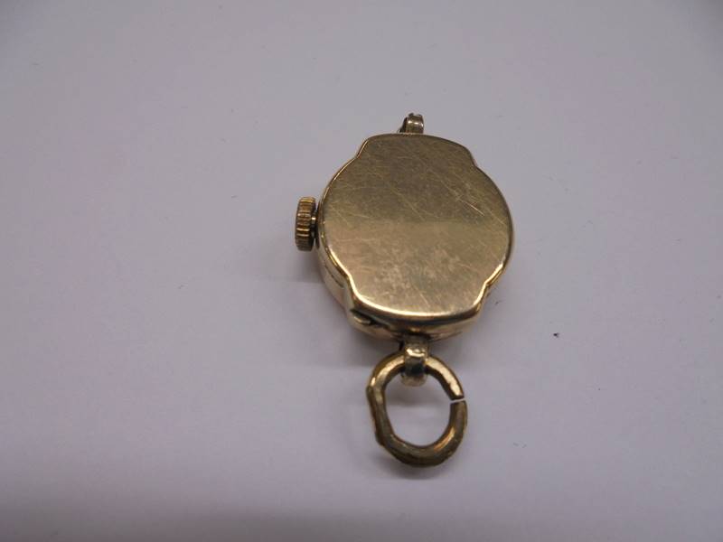 A 9ct gold lady's watch head, in working order. - Image 3 of 3