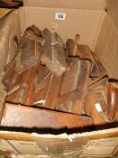 Box of old wooden planes.
