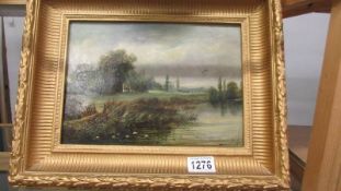 A 19th century gilt framed oil on canvas of Sonning on Thames.