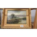 A 19th century gilt framed oil on canvas of Sonning on Thames.