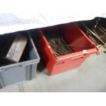Six boxes of useful metal items etc.,