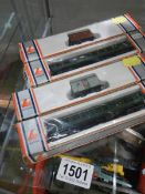 Four boxed Lima 'N' scale - two coaches and two goods wagons.