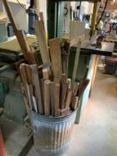 A dustbin full of wood, 2 piles of wood including scaffolding battens in the roof. Collect Only.
