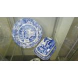 A Spode Italian cake plate and cheese dish.