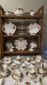 Approximately 45 pieces of Royal Albert Old Country Roses porcelain, some staining.