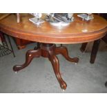 A Victorian mahogany tip top table. COLLECT ONLY.